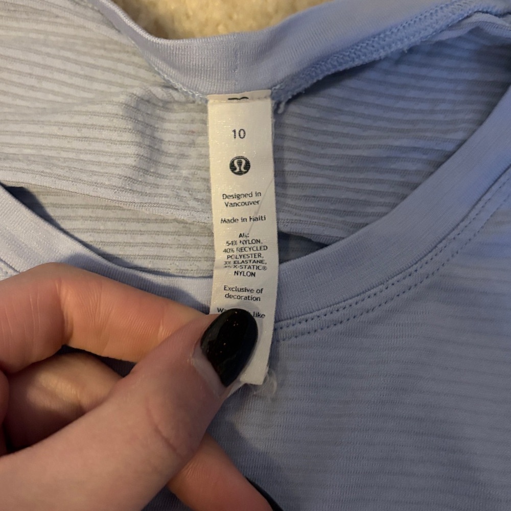 Lululemon Periwinkle Swiftly Tech Long Sleeve “Race Length” - Picture 7 of 9